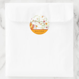 イエローハイビスカススワール&スワローズ結婚フローラ ラウンドシール