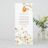 イエローハイビスカススワール&スワローズ結婚フローラ 招待状 (スタンド正面)