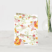 イエローハイビスカススワール&スワローズ結婚フローラT サンキューカード (裏面)