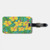 イエローハイビスカストロピカルプリント ラゲッジタグ (裏面横)