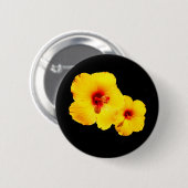 イエローハイビスカスバッジ 缶バッジ (正面&裏面)