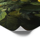 イエローハイビスカスフラワーアートプリントポスター ポスター (角)