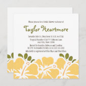 イエローハイビスカスブライダルシャワー招待状 招待状 (正面/裏面)