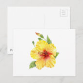 イエローハイビスカス植物芸術 ポストカード (正面/裏面)