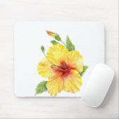 イエローハイビスカス植物芸術 マウスパッド (マウス)