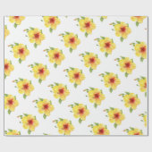 イエローハイビスカス植物芸術 ラッピングペーパー (フラット)