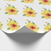 イエローハイビスカス植物芸術 ラッピングペーパー (角)