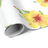 イエローハイビスカス植物芸術 ラッピングペーパー (ロールコーナー)