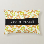 イエローハイビスカス，オレンジハイビスカス，お名前 アクセントクッション (正面)