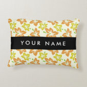 イエローハイビスカス，オレンジハイビスカス，お名前 アクセントクッション (裏面)