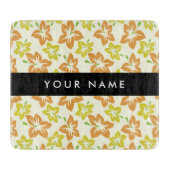 イエローハイビスカス，オレンジハイビスカス，お名前 カッティングボード (正面)