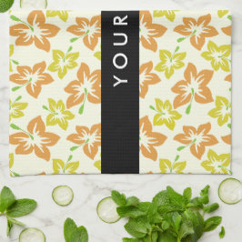 イエローハイビスカス，オレンジハイビスカス，お名前 キッチンタオル