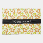 イエローハイビスカス，オレンジハイビスカス，お名前 キッチンタオル (横)