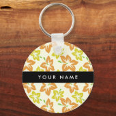 イエローハイビスカス,オレンジハイビスカス,お名前 キーホルダー (正面)