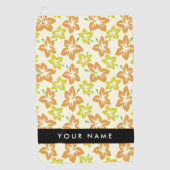 イエローハイビスカス,オレンジハイビスカス,お名前 ゴルフタオル (正面)