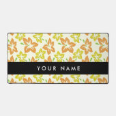 イエローハイビスカス，オレンジハイビスカス，お名前 デスクマット (正面)