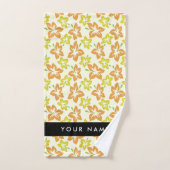 イエローハイビスカス,オレンジハイビスカス,お名前 バスタオルセット (ハンドタオル)