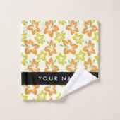 イエローハイビスカス,オレンジハイビスカス,お名前 バスタオルセット (ウォッシュタオル)