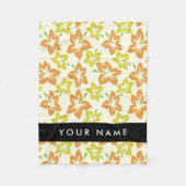 イエローハイビスカス,オレンジハイビスカス,お名前 フリースブランケット (正面)