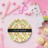 イエローハイビスカス，オレンジハイビスカス，お名前 ペーパープレート (パーティー)