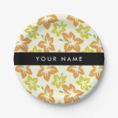 イエローハイビスカス，オレンジハイビスカス，お名前 ペーパープレート (正面)