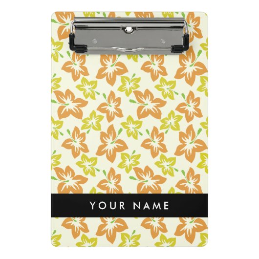 イエローハイビスカス，オレンジハイビスカス，お名前 ミニクリップボード (正面)
