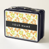 イエローハイビスカス，オレンジハイビスカス，お名前 メタルランチボックス (裏面)