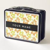 イエローハイビスカス，オレンジハイビスカス，お名前 メタルランチボックス (正面)