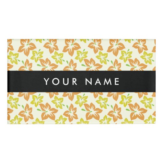 イエローハイビスカス，オレンジハイビスカス，お名前 名札 (正面)