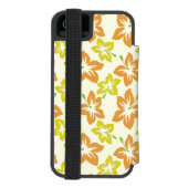 イエローハイビスカス，オレンジハイビスカス，お名前 INCIPIO iPhoneウォレットケース (フォリオ裏面)