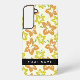 イエローハイビスカス，オレンジハイビスカス，お名前 SAMSUNG GALAXY S22+ケース
