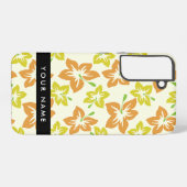 イエローハイビスカス，オレンジハイビスカス，お名前 SAMSUNG GALAXYケース (裏面横)