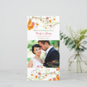 イエローハイビスカス&スワローズのフローラ結婚の写真 サンキューカード (スタンド正面)