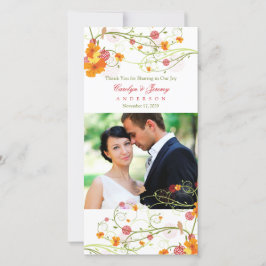 イエローハイビスカス&スワローズのフローラ結婚の写真 サンキューカード