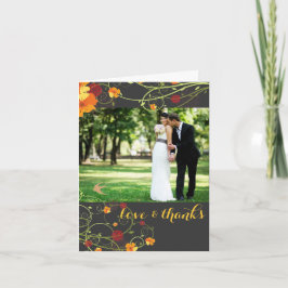 イエローハイビスカス&スワローズのフローラ結婚の写真 サンキューカード