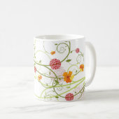 イエローハイビスカス&スワローズエレガントフローラ園 コーヒーマグカップ (正面右)