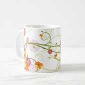 イエローハイビスカス&スワローズエレガントフローラ園 コーヒーマグカップ (正面左)
