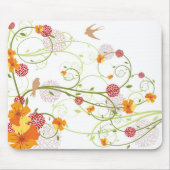 イエローハイビスカス&スワローズエレガントフローラ園 マウスパッド (正面)