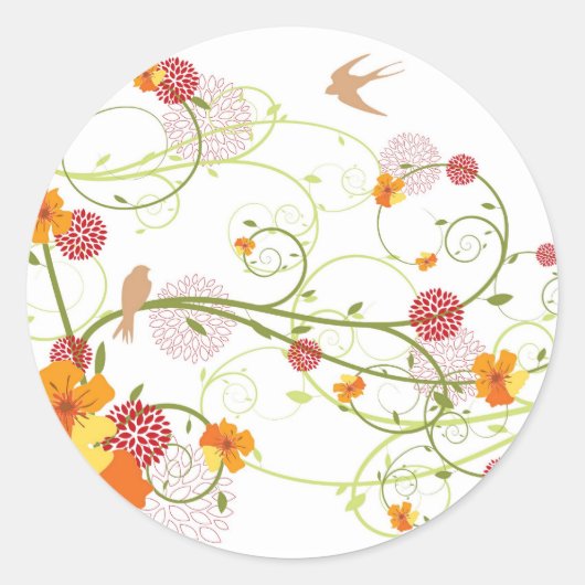 イエローハイビスカス&スワローズエレガントフローラ園 ラウンドシール (正面)