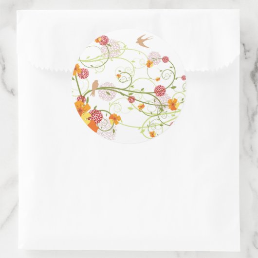 イエローハイビスカス&スワローズエレガントフローラ園 ラウンドシール (バッグ)