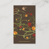 イエローハイビスカス&スワローズエレガントフローラ園 名刺 (裏面)
