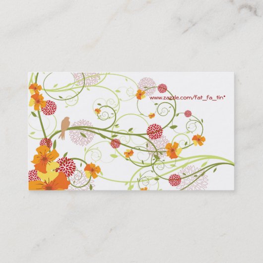 イエローハイビスカス&スワローズエレガントフローラ園 名刺 (裏面)