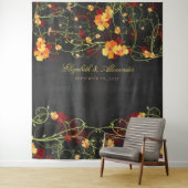 イエローハイビスカス&スワローズ結婚フローラの背景 タペストリー (インサイチュ)