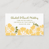 イエローハイビ結婚スカスのテーブル座席表 プレイスカード (裏面)