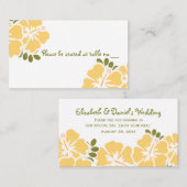 イエローハイビ結婚スカスのテーブル座席表 プレイスカード (正面/裏面)