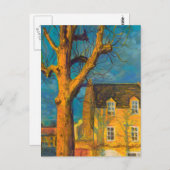 イエローハウスオールドツリーランドスケープノルマンディーフランス ポストカード (正面/裏面)