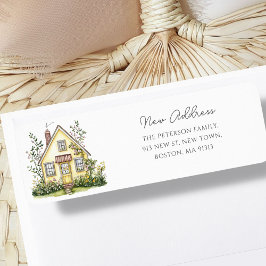 イエローハウスワイルドフラワー | 新しいホームアドレス ラベル