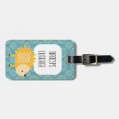 イエローハジホッグカワイイ森林動物の手荷物タグ ラゲッジタグ (正面横)