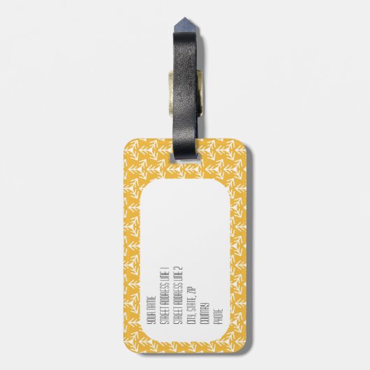 イエローハジホッグカワイイ森林動物の手荷物タグ ラゲッジタグ (裏面縦)
