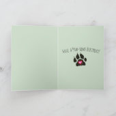 イエローハスキー犬と葉スケッチ カード (内部)